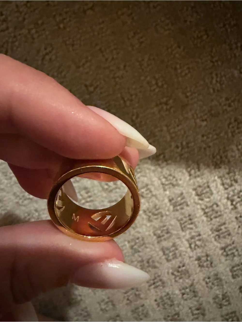 Fendi Ring with Pave Crystals